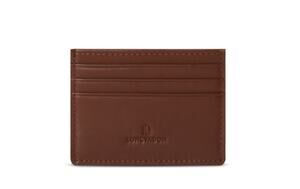 NWT Longvadon 1407 soft leather card holder 7CC Marron Cognac Noir Profond